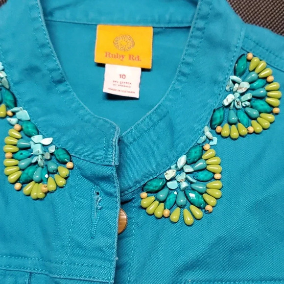 Beaded Ruby Rd. Jean jacket size 10 box #10 - Picture 3 of 4